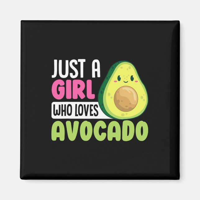 Nur ein Mädchen, das Avocado Lieben Funny Healthfo Magnet (Vorne)
