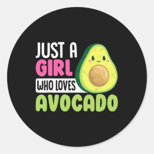 Nur ein Mädchen, das Avocado Lieben Funny Healthfo Runder Aufkleber