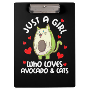 Nur ein Mädchen, das Avocado und Katzen Liebe Klemmbrett