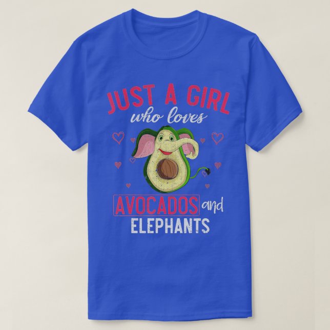Nur ein Mädchen, das Avocados und Elefanten in Afr T-Shirt (Design vorne)
