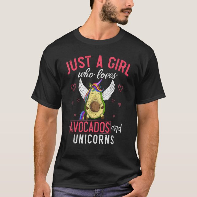 Nur ein Mädchen, das Avocados und Unicorns Fantas  T-Shirt (Vorderseite)