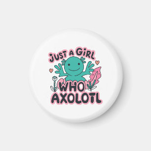 Nur ein Mädchen, das Axolotl Liebe Magnet