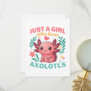 Nur ein Mädchen, das Axolotl liebt Dankeskarte