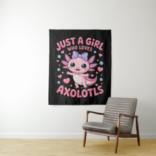 Nur ein Mädchen, das Axolotl liebt Wandteppich