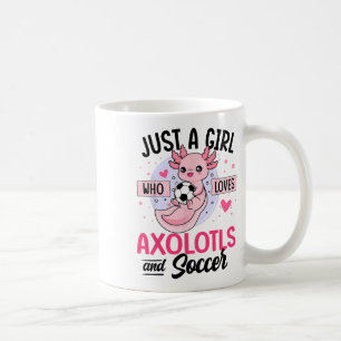 Nur ein Mädchen, das Axolotl und Fußball Kawaii A Kaffeetasse