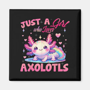 Nur ein Mädchen, das Axolotls Axolotl Kawaii Liebe Magnet