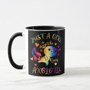 Nur ein Mädchen, das Axolotls farbenfrohe Axolotl  Tasse