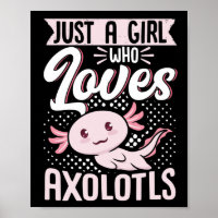 Nur ein Mädchen, das Axolotls Kawaii Lieben