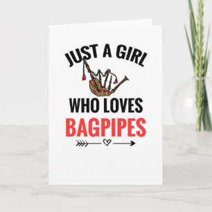 Nur ein Mädchen, das Bagpipe-Player-Geschenk Liebe Karte