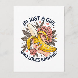 Nur ein Mädchen, das Bananen Liebe Begleitkarte