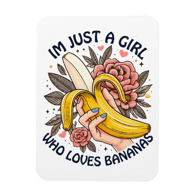 Nur ein Mädchen, das Bananen Liebe Magnet (Vertikal)