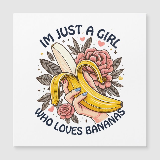Nur ein Mädchen, das Bananen Liebe Magnetkarte (Vorderseite)