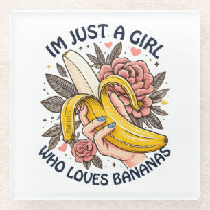 Nur ein Mädchen, das Bananen liebt Glasuntersetzer