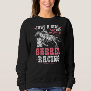 Nur ein Mädchen, das Barrel Racing Cowgirl Rodeo L Sweatshirt
