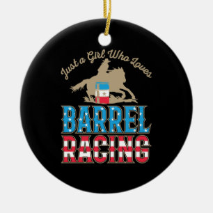 Nur ein Mädchen, das Barrel Racing Liebe Keramik Ornament