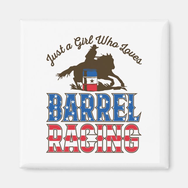 Nur ein Mädchen, das Barrel Racing Liebe Magnet (Vorne)