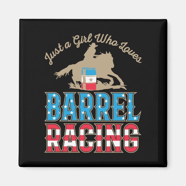 Nur ein Mädchen, das Barrel Racing Liebe Magnet (Vorne)