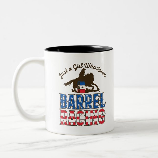 Nur ein Mädchen, das Barrel Racing Liebe Zweifarbige Tasse (Links)