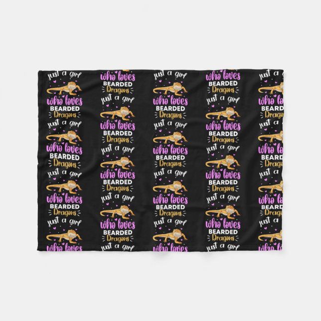 Nur ein Mädchen, das bärtige Drachen Liebe Fleecedecke (Vorderseite (Horizontal))
