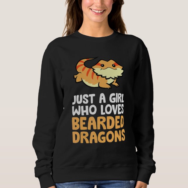 Nur ein Mädchen, das bärtige Drachen Liebe Reptile Sweatshirt (Vorderseite)