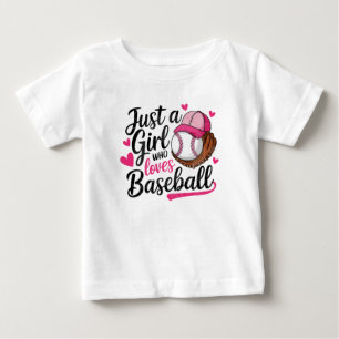 Nur ein Mädchen, das Baseball Liebe Baby T-shirt