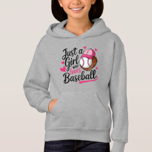 Nur ein Mädchen, das Baseball Liebe Hoodie
