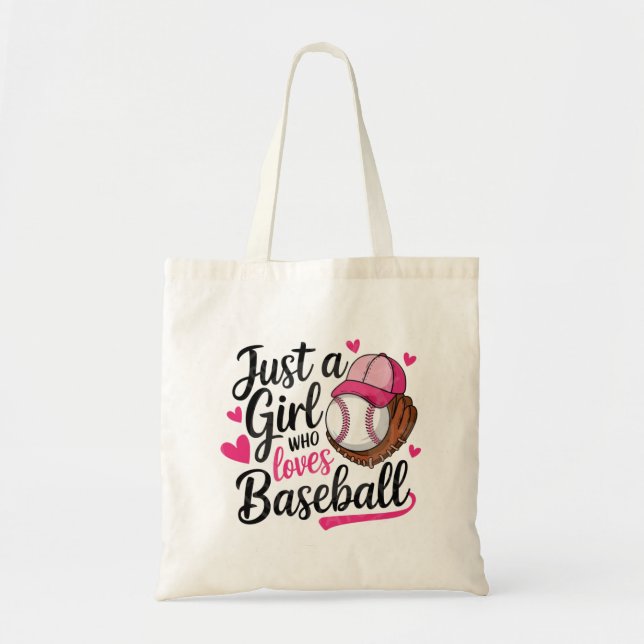 Nur ein Mädchen, das Baseball Liebe Tragetasche (Vorne)