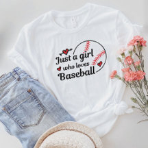 Nur ein Mädchen, das Baseball-T - Shirt Liebe