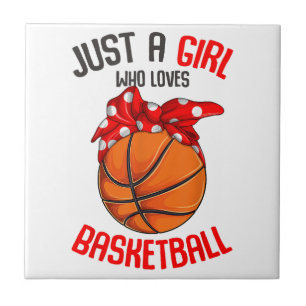 Nur ein Mädchen, das Basketball Girl Lieben Fliese