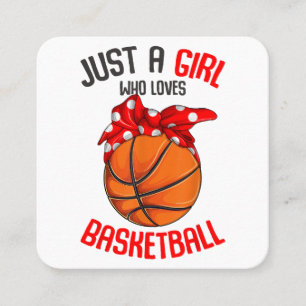 Nur ein Mädchen, das Basketball Girl Lieben Quadratische Visitenkarte