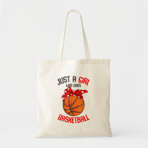 Nur ein Mädchen, das Basketball Girl Lieben Tragetasche