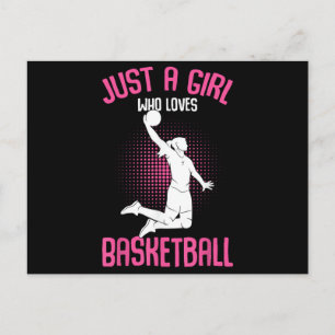 Nur ein Mädchen, das Basketball Kids Mädchen liebt Feiertagspostkarte
