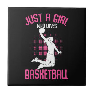 Nur ein Mädchen, das Basketball Kids Mädchen liebt Fliese