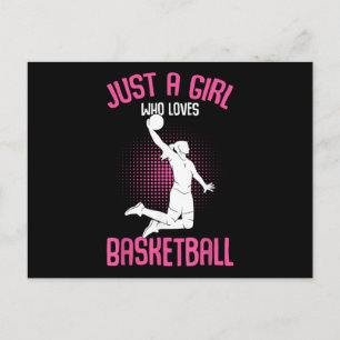 Nur ein Mädchen, das Basketball Kids Mädchen liebt Postkarte