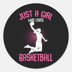 Nur ein Mädchen, das Basketball Kids Mädchen liebt Runder Aufkleber