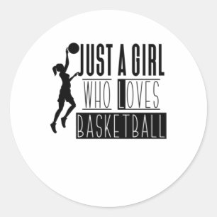 Nur ein Mädchen, das Basketball Liebe 2 Runder Aufkleber