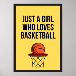 Nur ein Mädchen, das Basketball Liebe Dunkelgelb S Poster