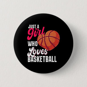 Nur ein Mädchen, das Basketball Liebe Mädchen Kind Button