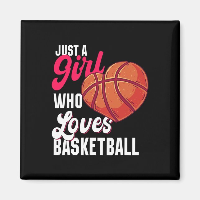 Nur ein Mädchen, das Basketball Liebe Mädchen Kind Magnet (Vorne)