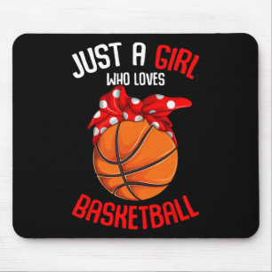 Nur ein Mädchen, das Basketball Liebe Mädchen Kind Mousepad