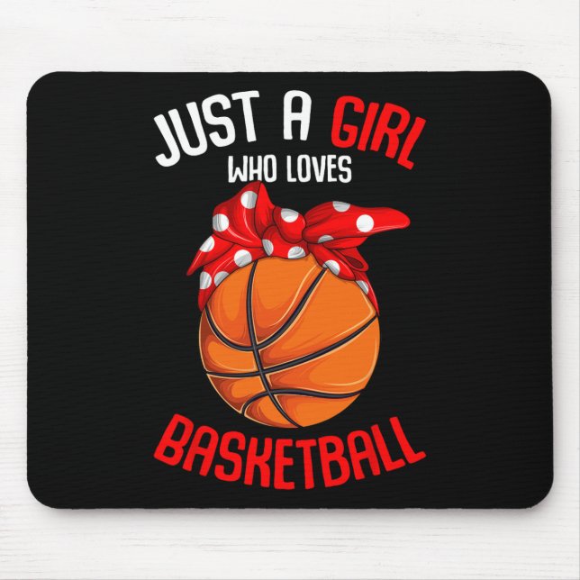 Nur ein Mädchen, das Basketball Liebe Mädchen Kind Mousepad (Vorne)