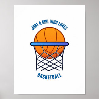 Nur ein Mädchen, das Basketball Liebe Poster