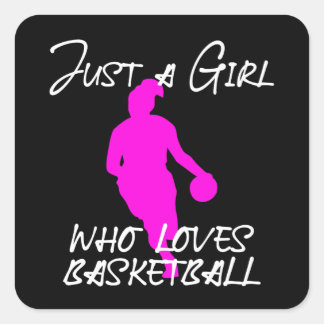 Nur ein Mädchen, das Basketball Liebe Quadratischer Aufkleber