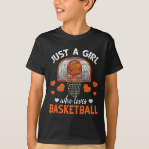 Nur ein Mädchen, das Basketball Lieben Basketball- T-Shirt
