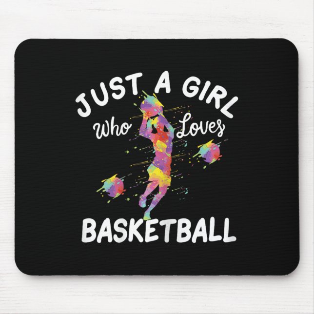 Nur ein Mädchen, das Basketball Lieben Mousepad (Vorne)