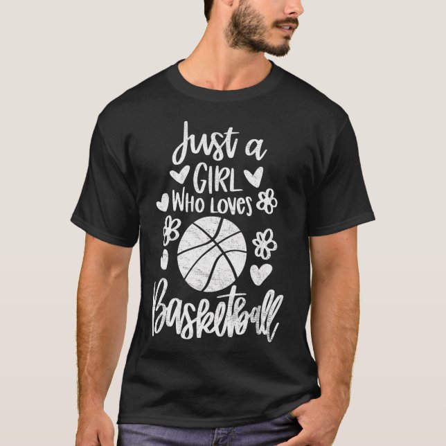 Nur ein Mädchen, das Basketball Lieben T-Shirt (Vorderseite)
