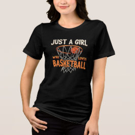 Nur ein Mädchen, das Basketball Lieben Tri-Blend Shirt