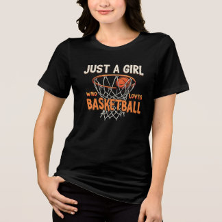 Nur ein Mädchen, das Basketball Lieben Tri-Blend Shirt
