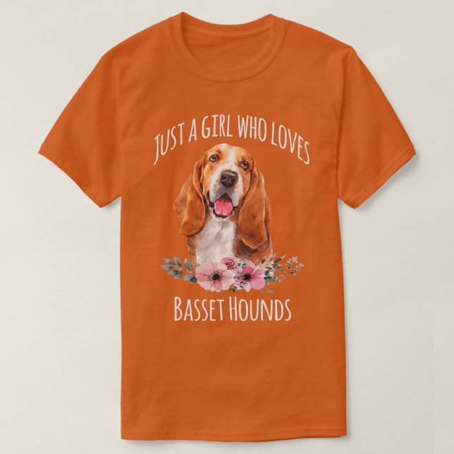 Nur ein Mädchen, das Basset Hounds Basset Hound L  T-Shirt (Design vorne)
