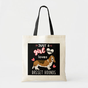 Nur ein Mädchen, das Basset-Hunde Liebe Tragetasche